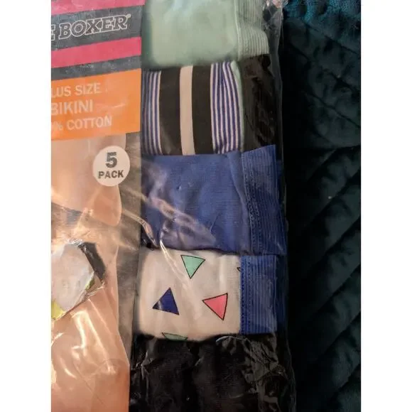 Joe Boxer Vintage Women's Plus Size 13 Bikini Panties Underwear 5-Pack NEW NOS
